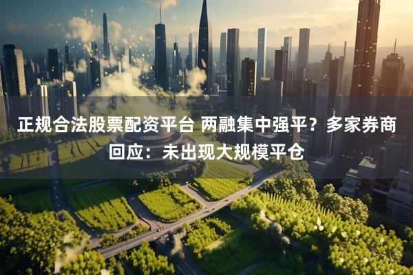 正规合法股票配资平台 两融集中强平？多家券商回应：未出现大规模平仓